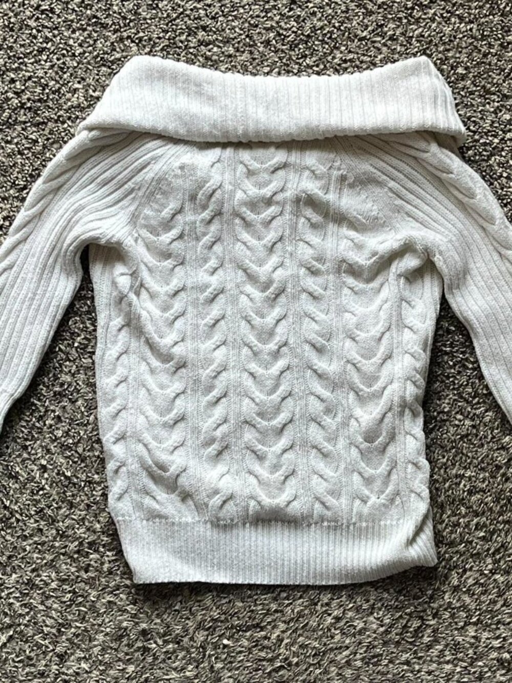Gap Women Med White Cable Knit Cowl Neck Sweater Cotton Wool Graduation Spring - Picture 4 of 7